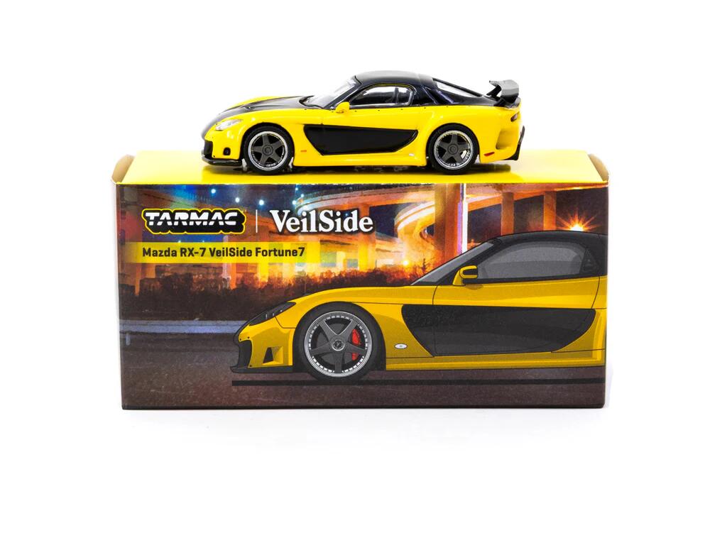 Tarmac Works - #T64G-075-YE - Mazda RX-7 VeilSide Fortune7 - yellow / black - Global64 - 1/64