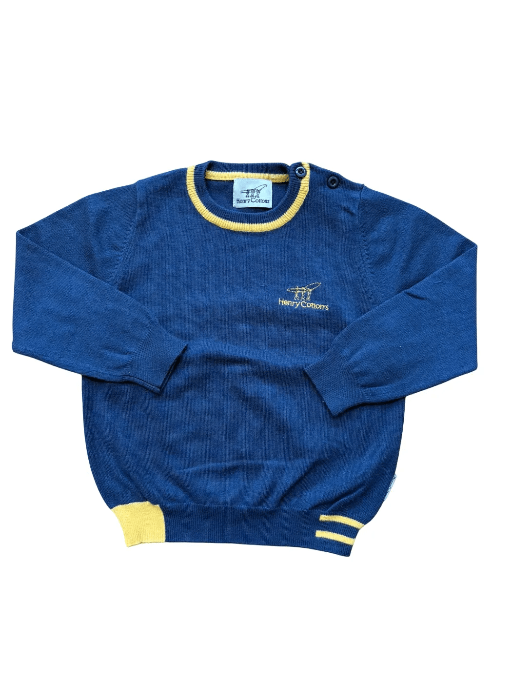 Henry Cotton's Navy & Yellow Trim Sweater (12M)