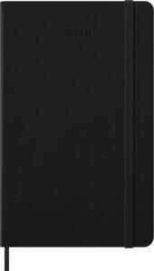 805.69.9927.527.3: MSK 12m L SemHor RIGIDE - noir 13,5 x 21 cm, agenda, 1 semaine/2 pages, fermeture élastique, avec