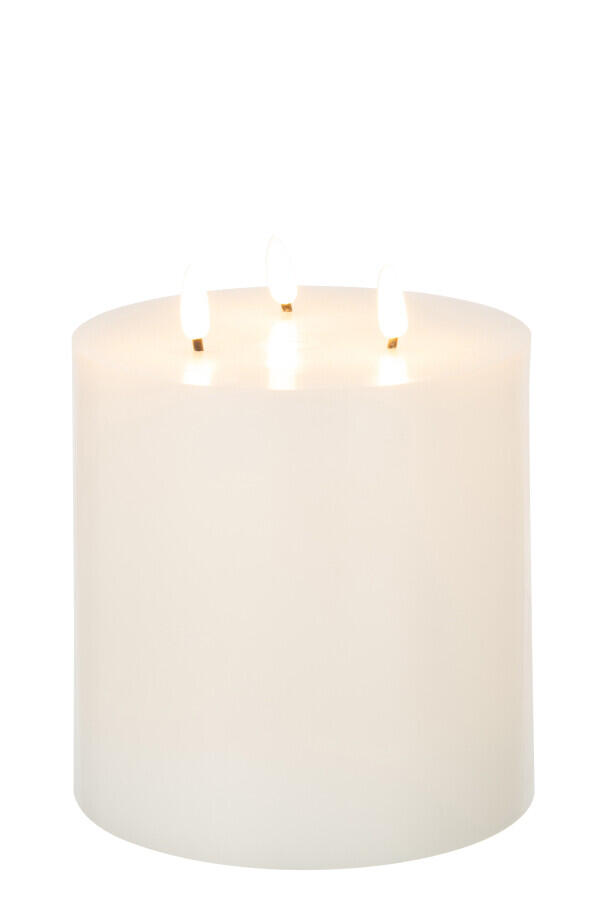 Real wax LED candle with 3 flames - white - 20 cm 26948 853