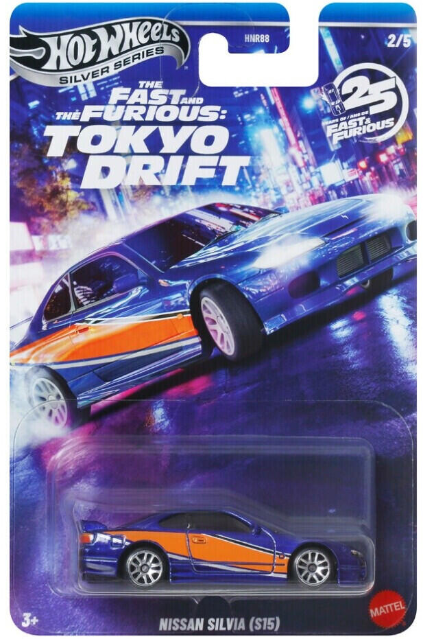 Hot Wheels Silver Series - #HNR88 JKX06 - Nissan Silvia (S15) - The Fast & Furious - Tokyo Drift - 1/64