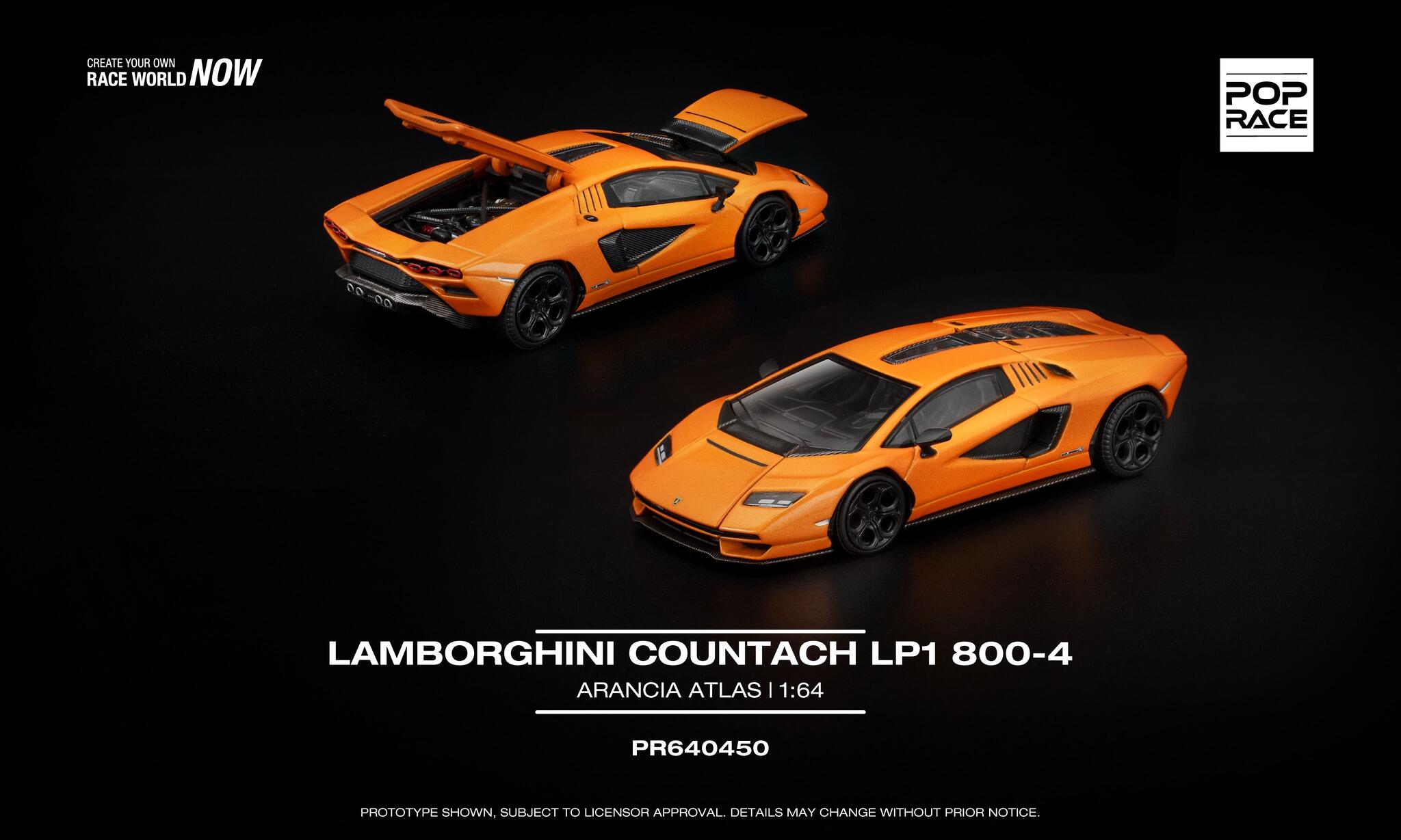 [Disponible en précommande] Pop Race - #PR64-450 - Lamborghini Countach LP1 800-4 - Arancia Atlas - 1/64