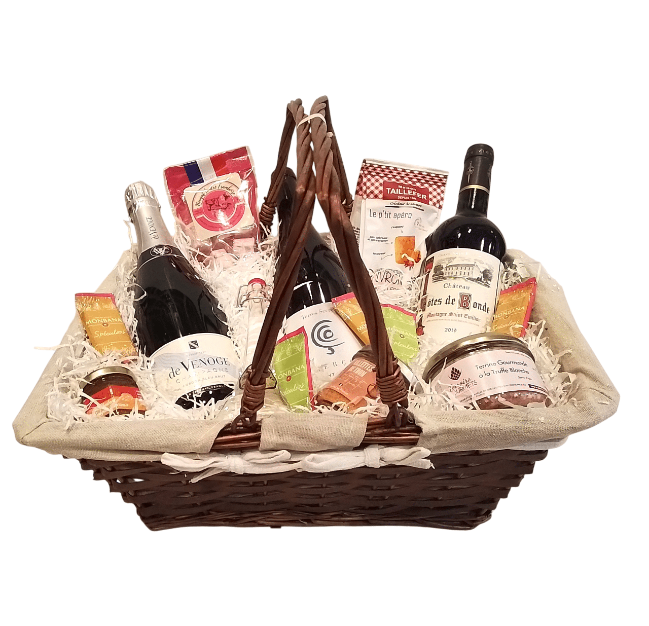 CORBEILLE CADEAU - Panier Garni "Vins & Champagne"