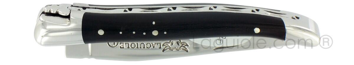 Couteau pliant 1 piece 2 mitres 10cm Inox RF Ébène