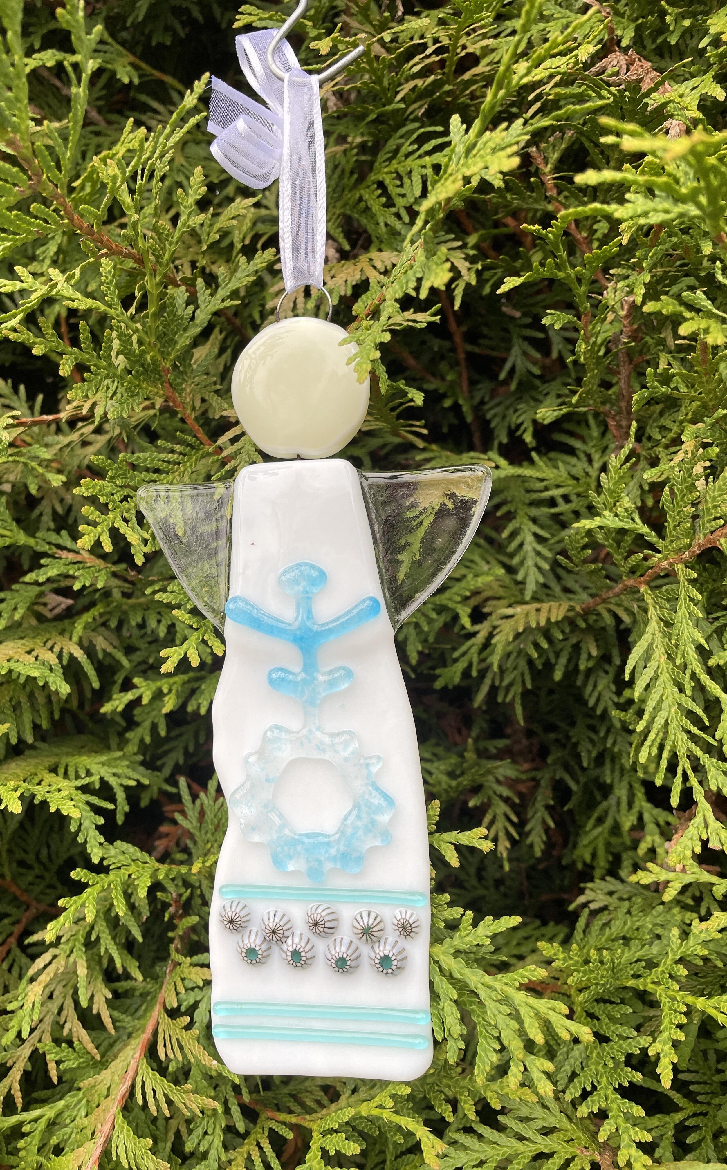 Angel, handmade from glass with fused Millefiori - Design 16 Unikat