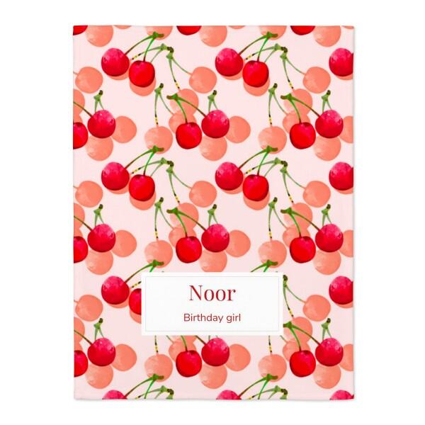 Personalized Fleece Blanket: Cherry Sweets