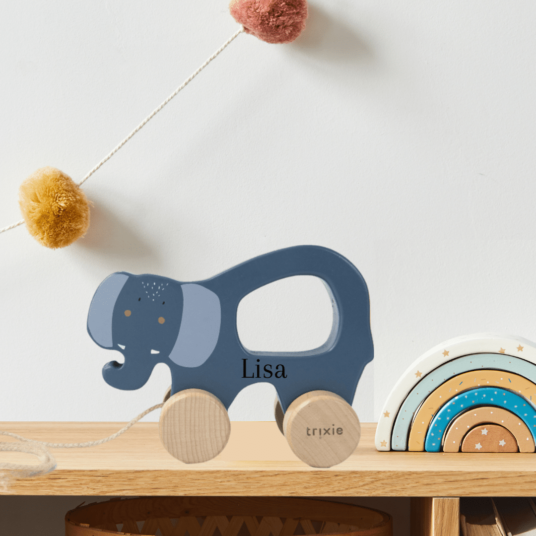 Ziehtier aus Holz: Mme Eléphant