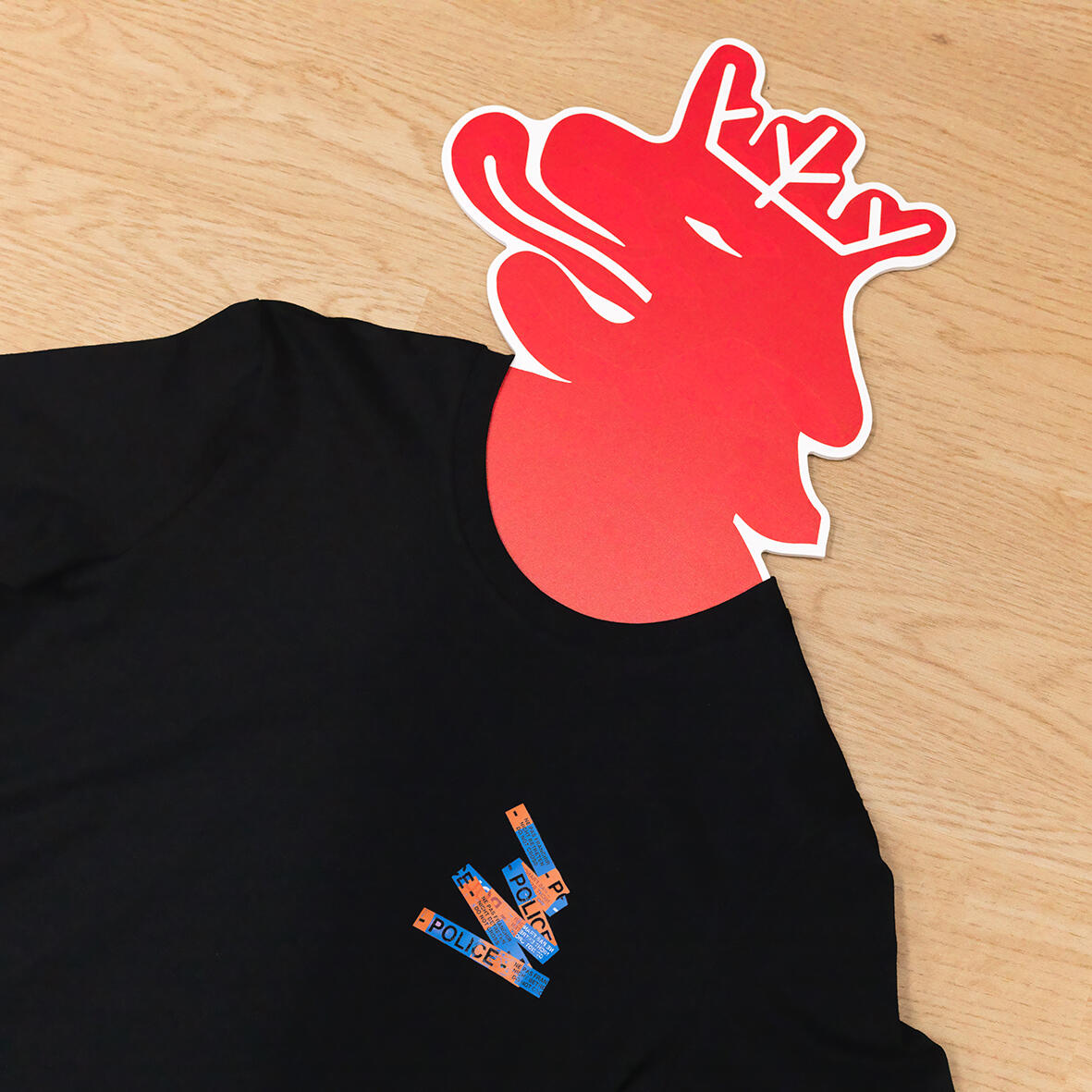 T-SHIRT NOIR POLICE