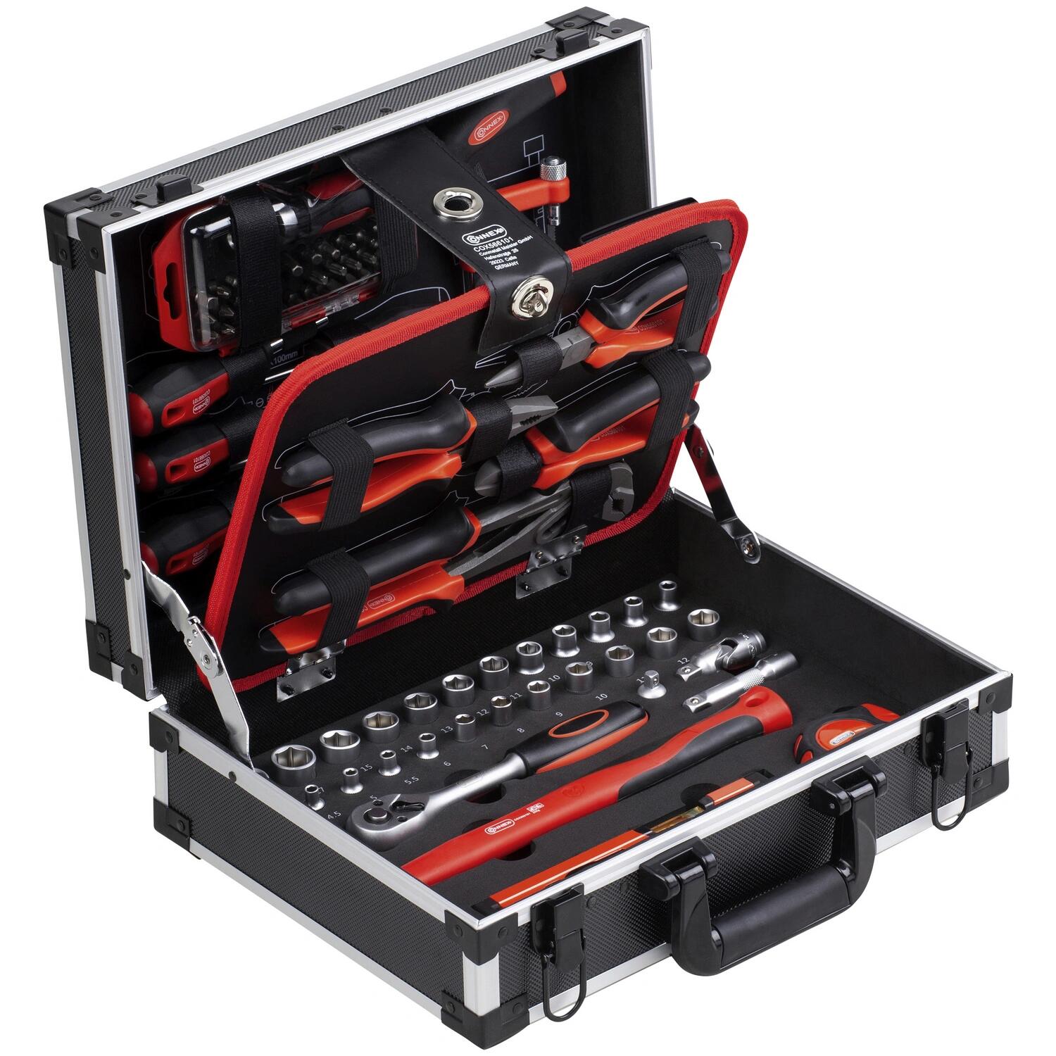 Coffret à outils Conmetall »COX566101«, aluminium, équipé, 100 pièces