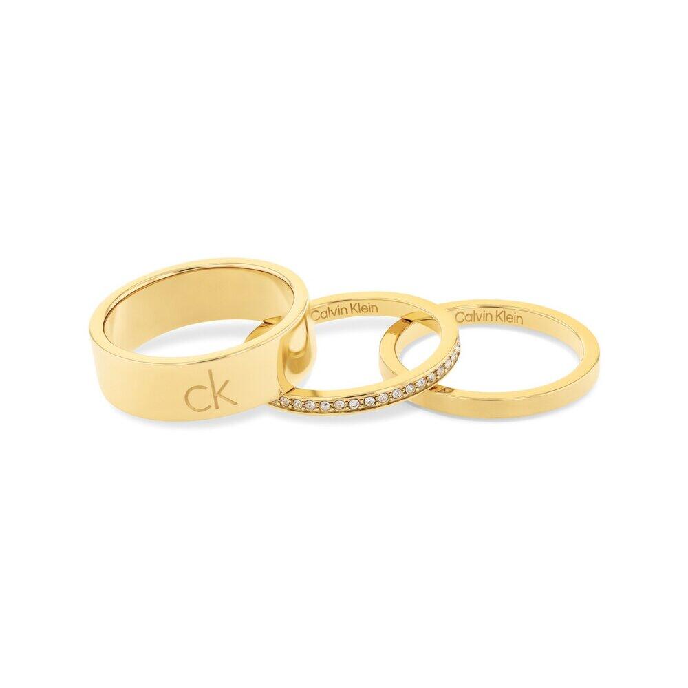 Calvin Klein - 35000795D - Bague - Femme - Plaqué or jaune - Taille 56