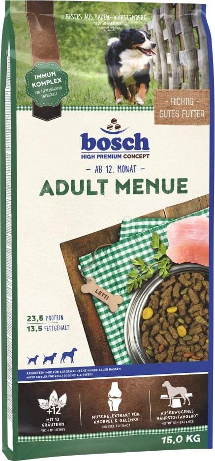Bosch Petfood Bosch Hundetrockenfutter Adult Menue 15 kg | Letzshop
