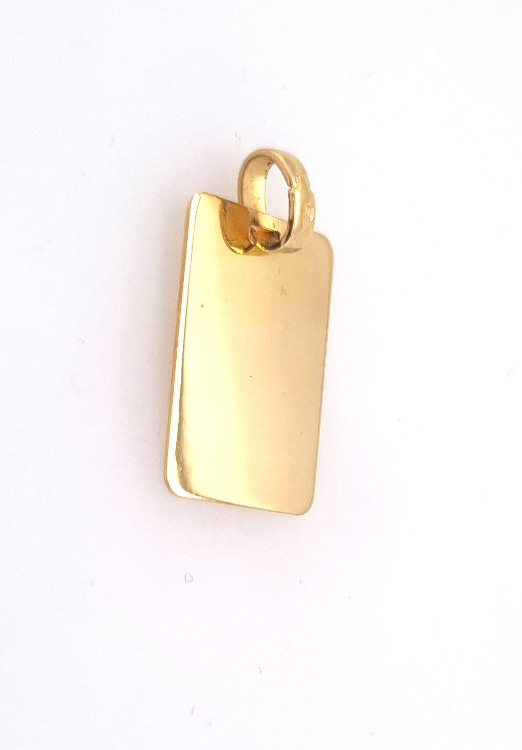 18K yellow gold rectangular pendant