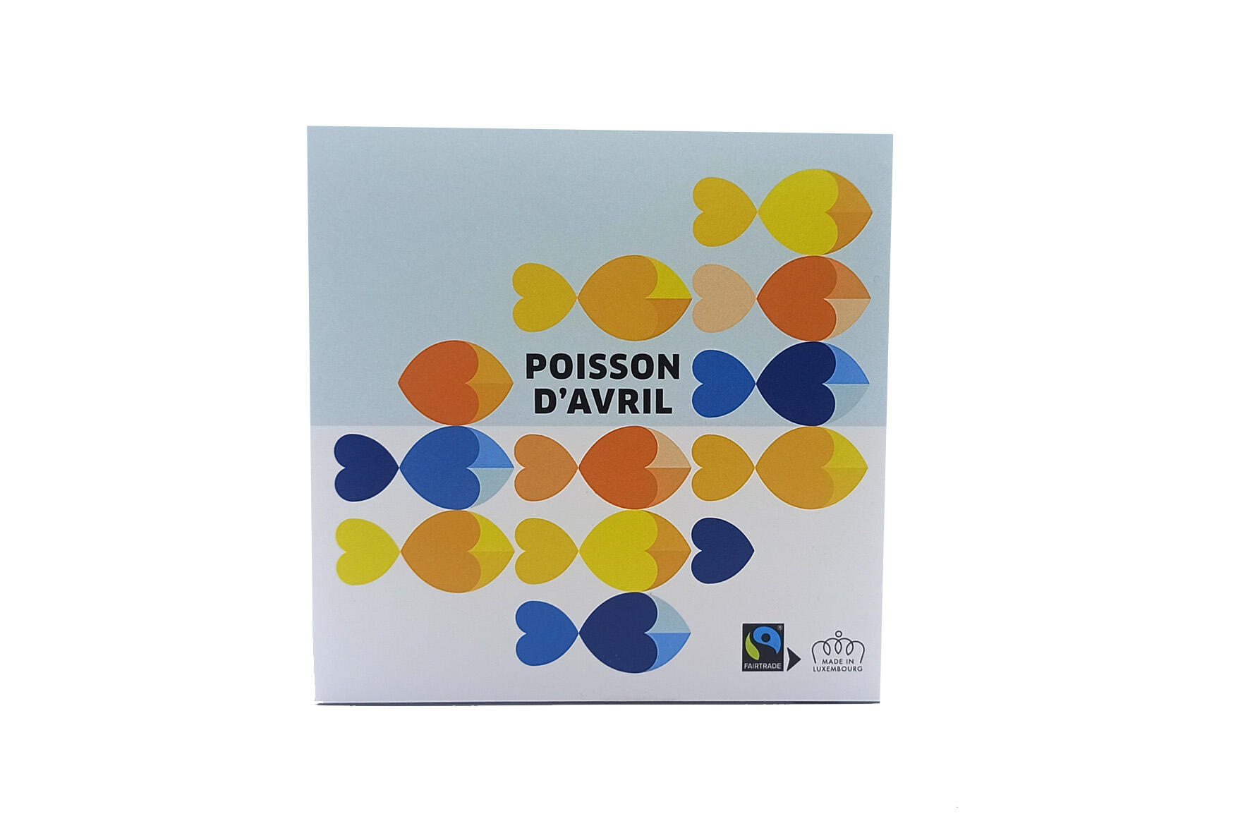 Aprilscherz – Luxusbox mit 9 Pralinen, Fairtrade-Schokolade 85 g.