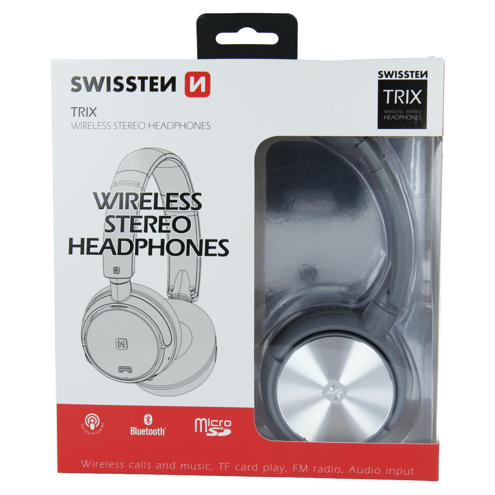 CASQUE BLUETOOTH SWISSTEN STEREO TRIX (micro SD, Radio ) GRIS