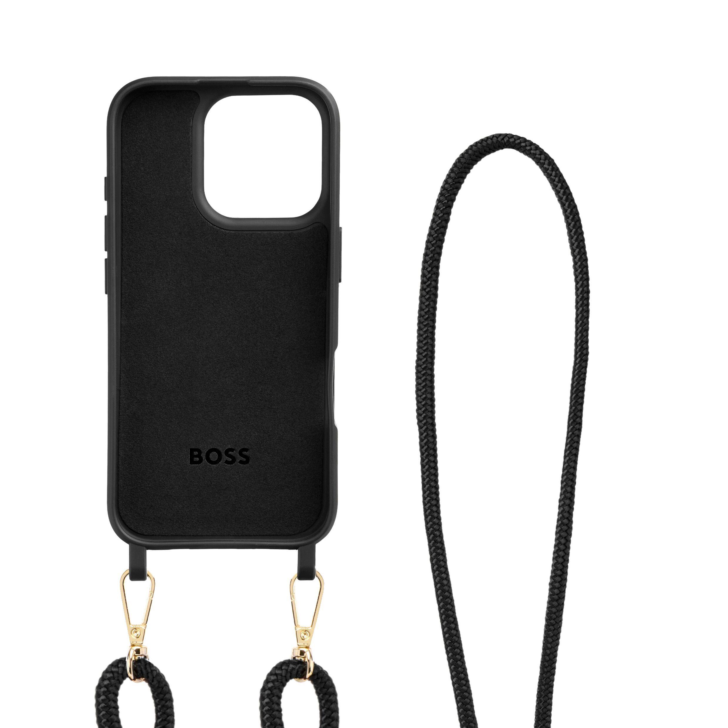Coque iPhone 16 Pro Double B Black & Gold - HUGO BOSS
