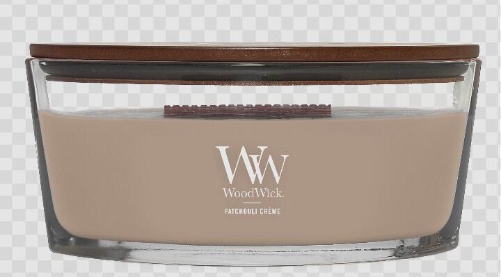 Duftkerze Patchouli-Crème mit WoodWick-Docht