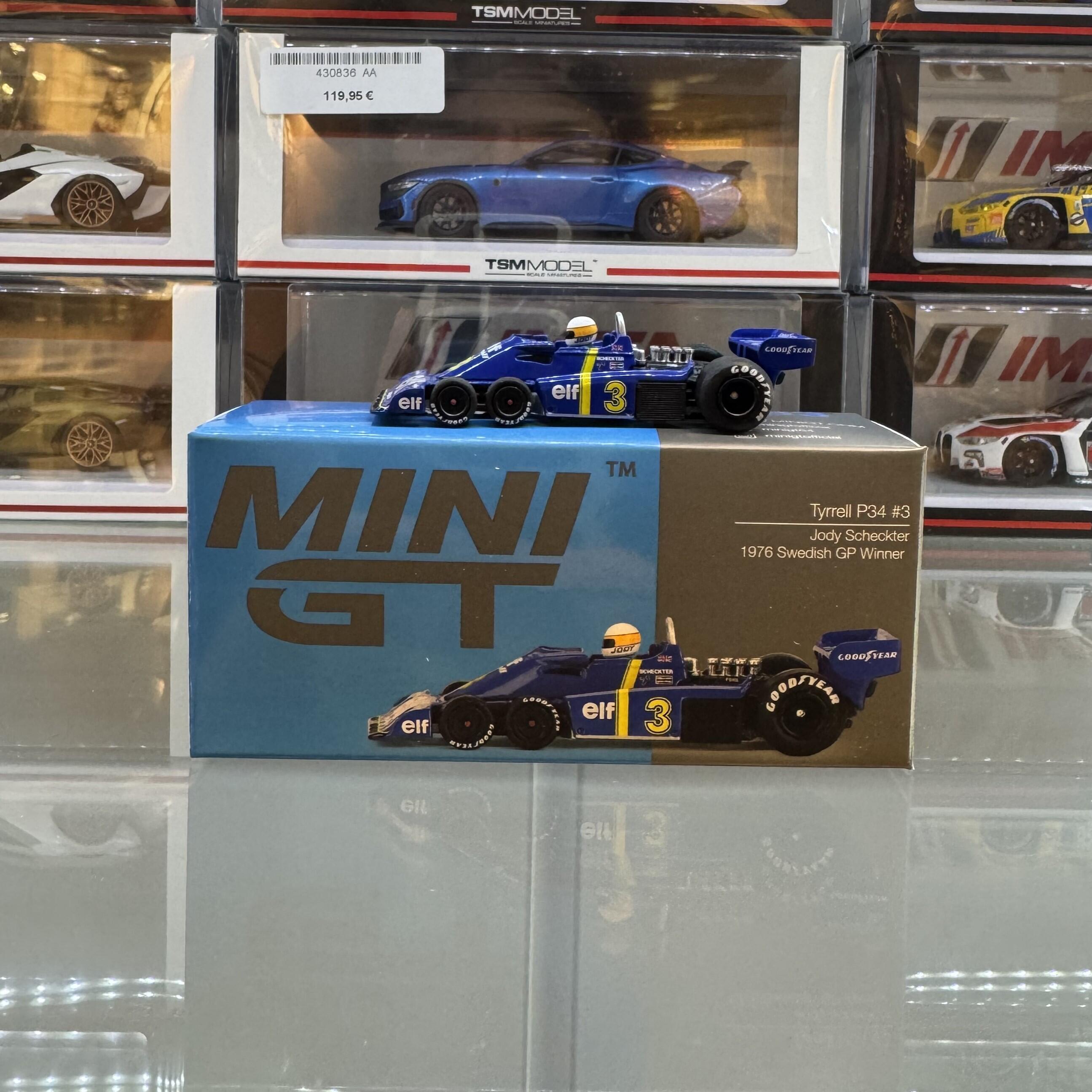 Mini GT - #MGT00583-L - Tyrrell P34 #3 Jody Scheckter - Gagnant du GP de Suède 1976 - F1 / Formule 1 - 1/64