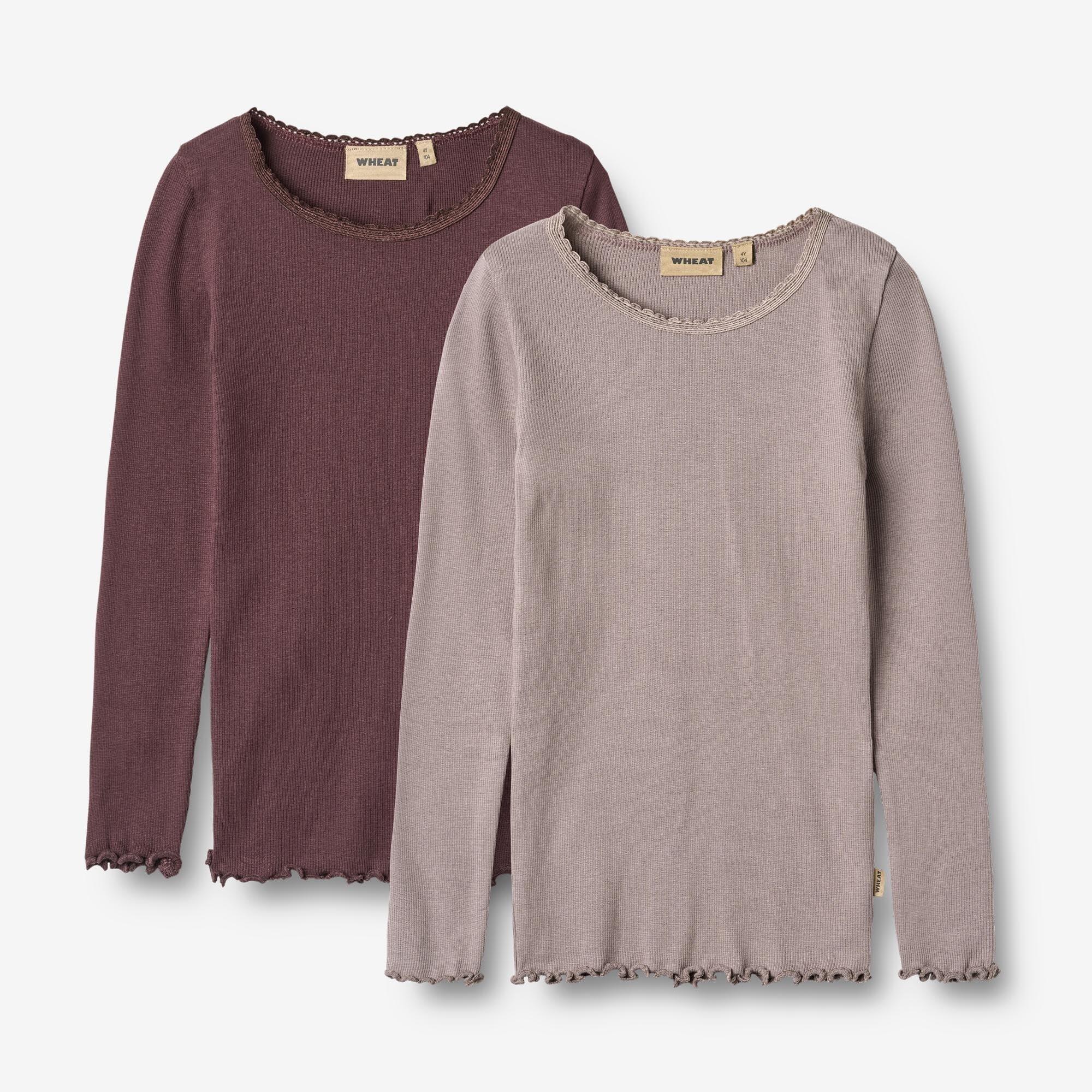 Long-sleeve T-shirt 2-pack in Purple Fudge, size 116.