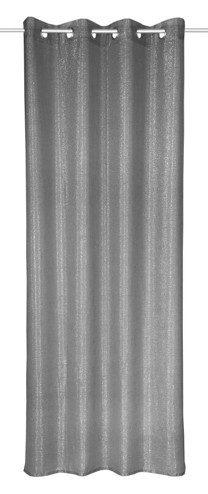 Neusser Collection Glittery Anthracite Eyelet Curtain, 135 x 245 cm