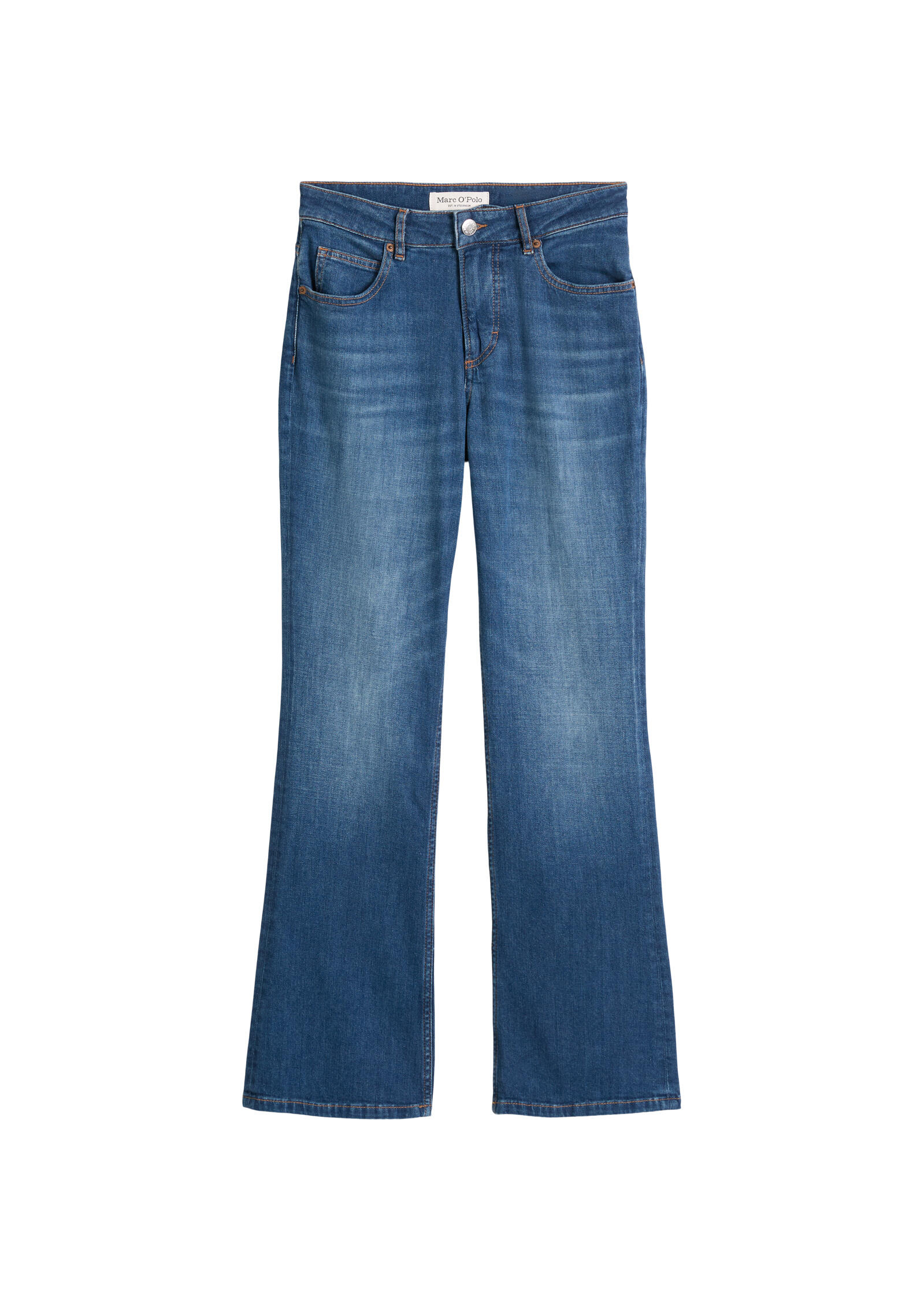 Denim trousers, high waist, flared