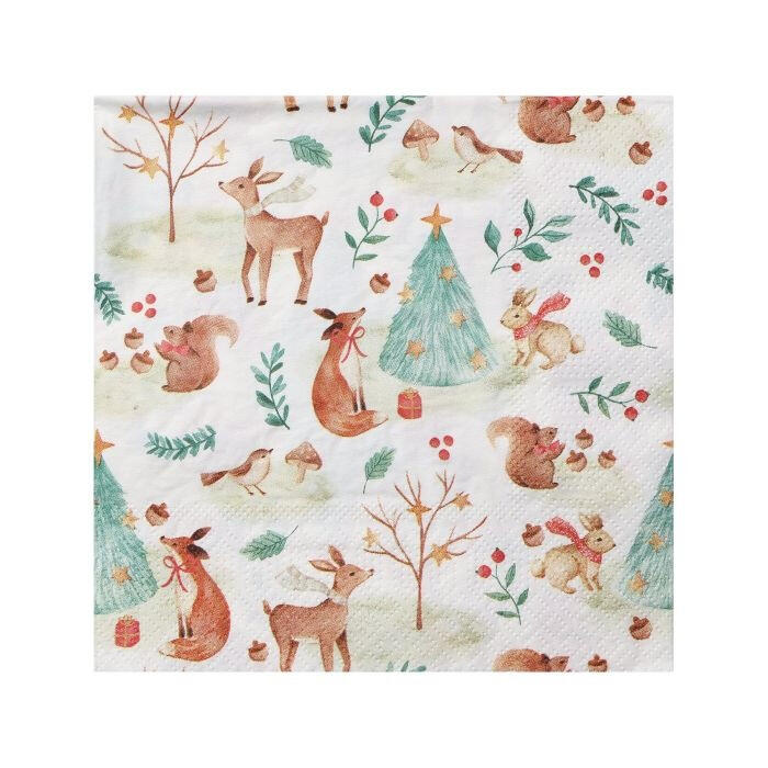 Eglo Napkins X-Mas Animals & Trees Pasig colorful 16.5 x 16.5 cm - 20-pack