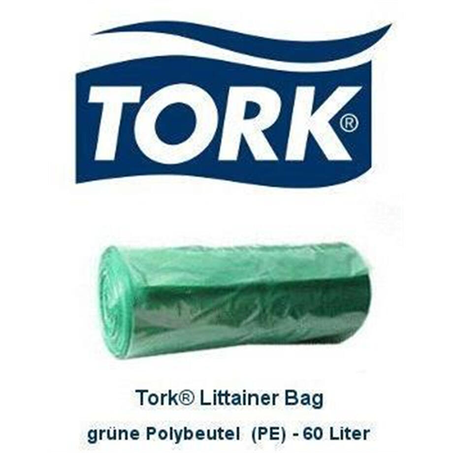 Sacs poubelle Tork 60 L, verts, lot de 100