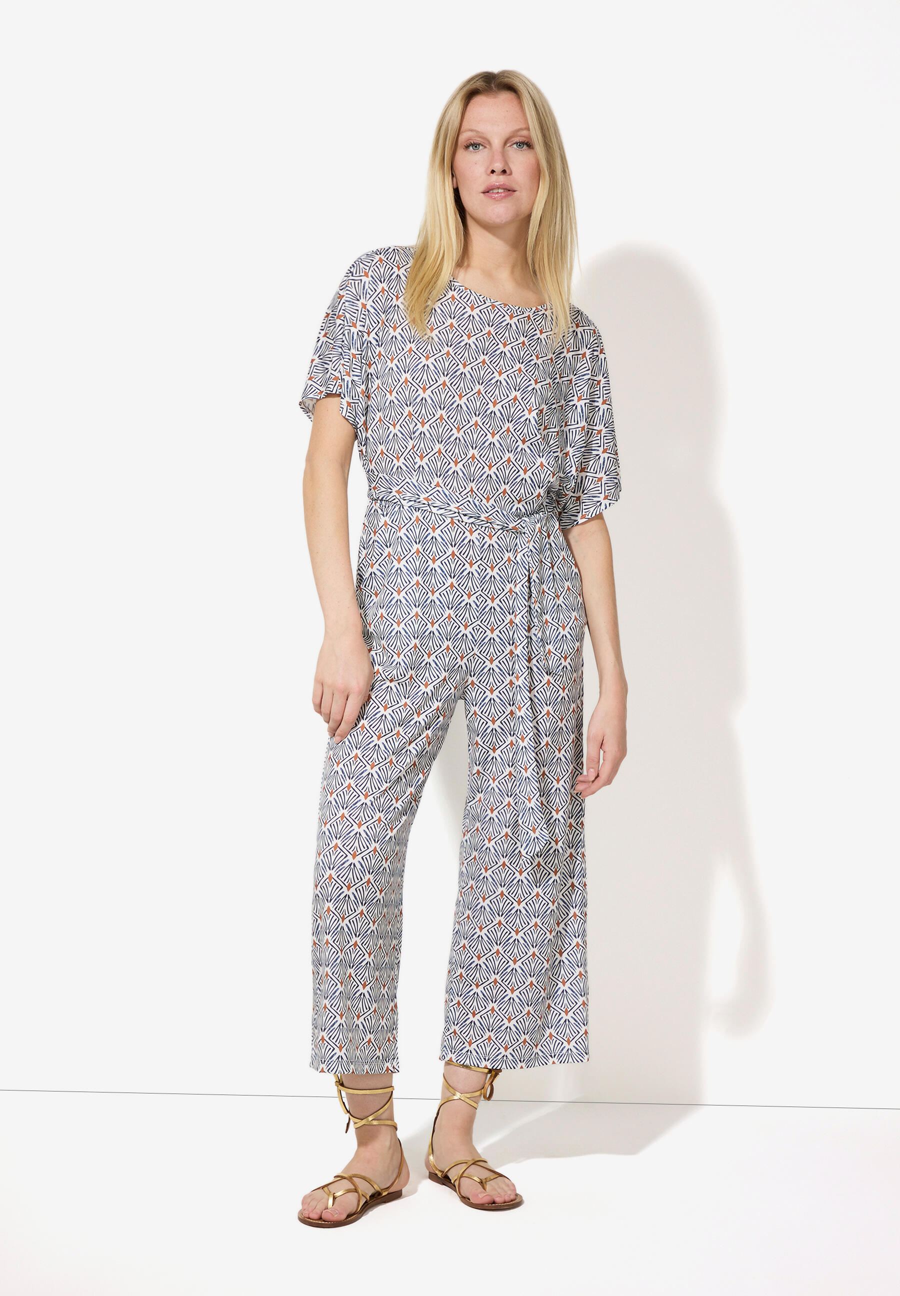Printed Slinky Jumpsuit