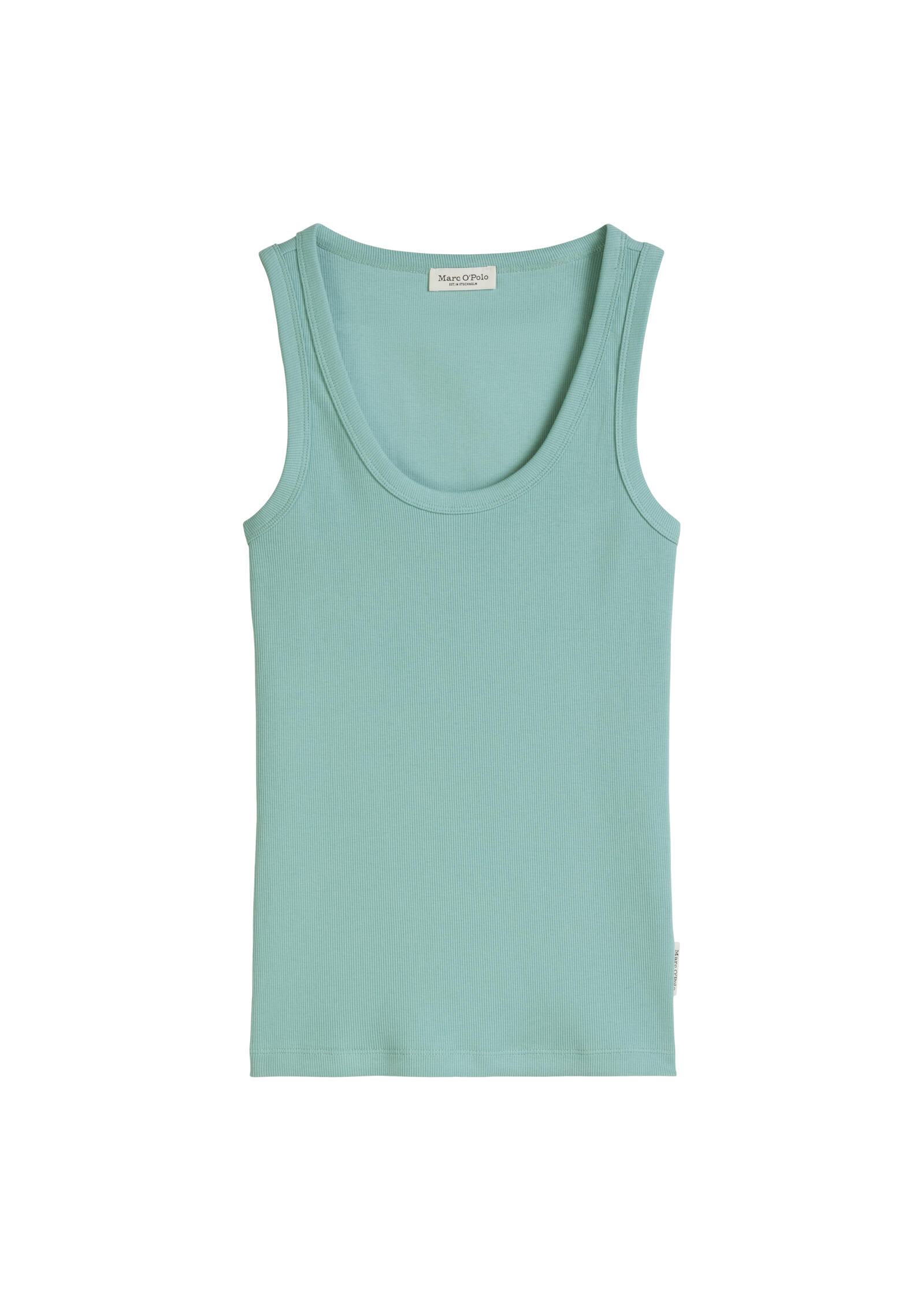 Top with a deep round neckline