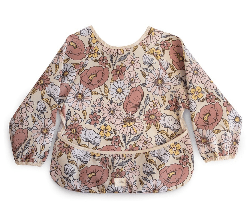 Mushie Long-Sleeved Bib - Retro Floral