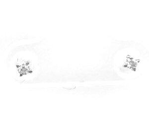 Ohrringe aus Weißgold 18K mit Zirkon 2 mm, 4-Krappenfassung