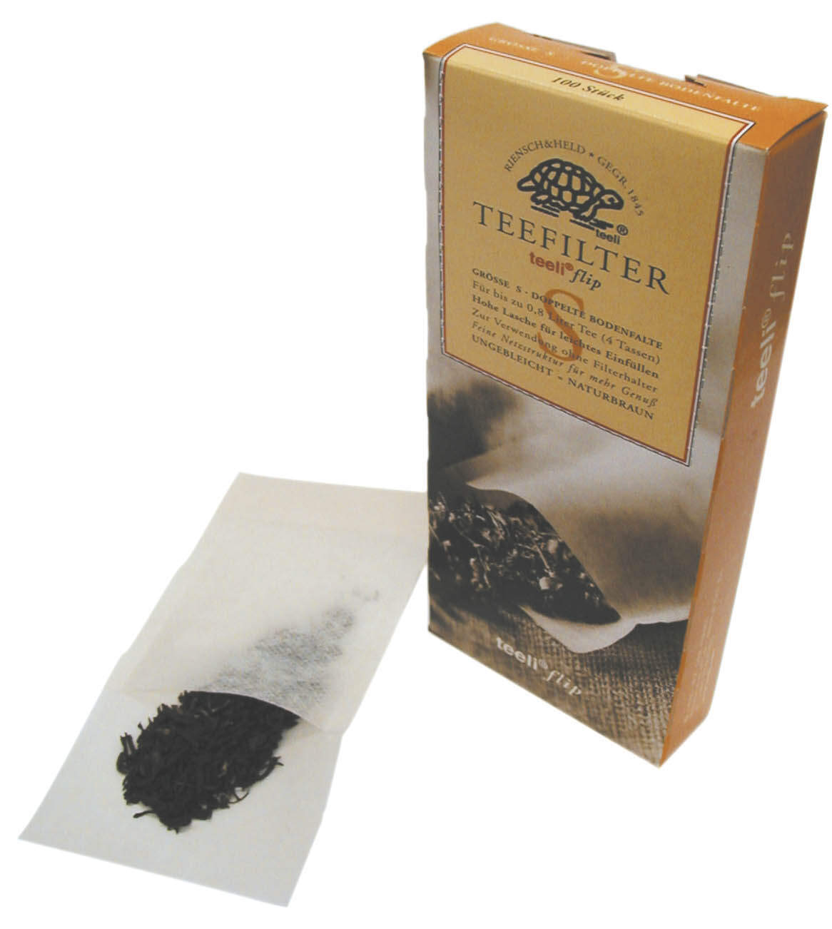teeli flip Box of 100 tea filter bags