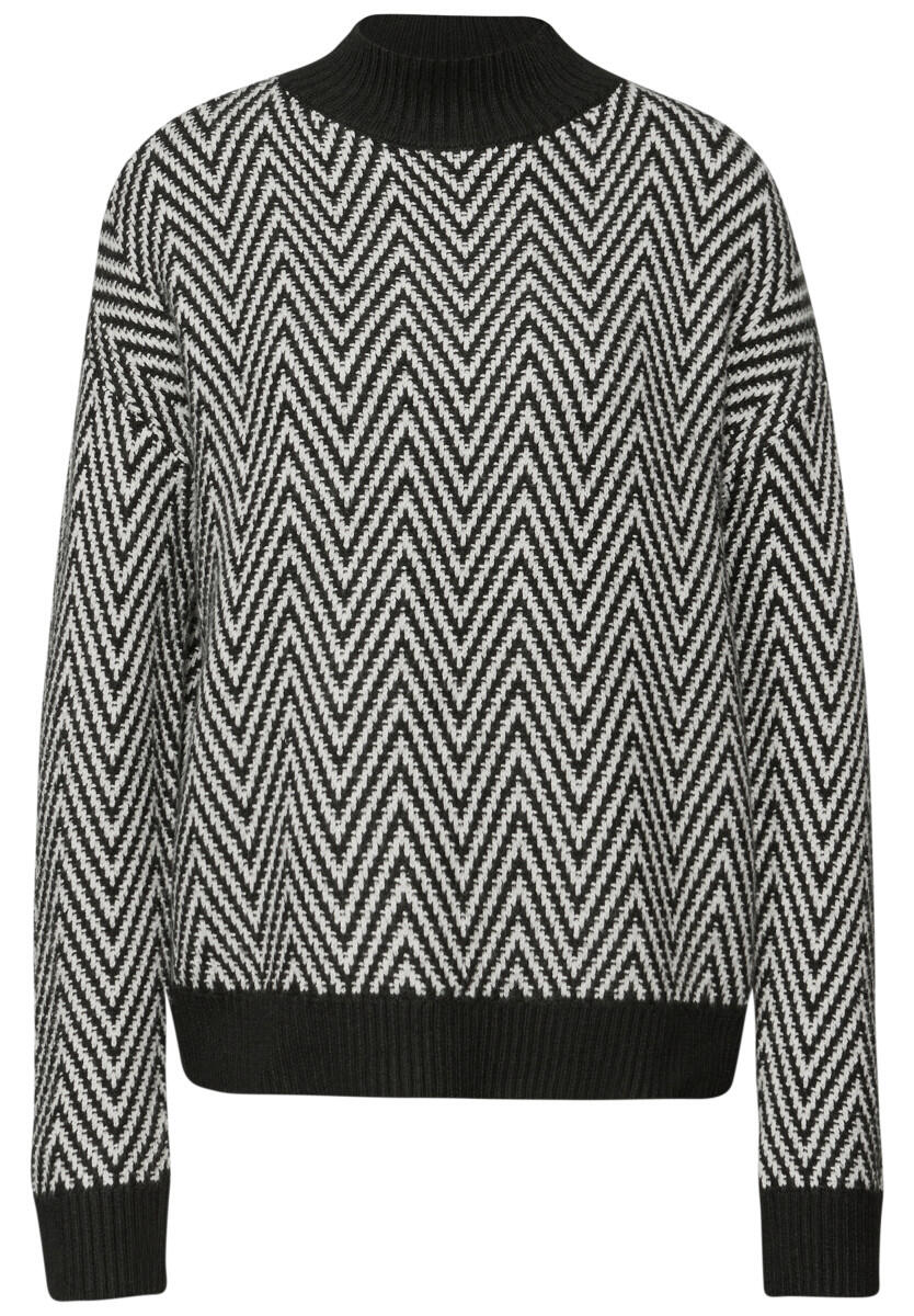 Pull jacquard à col roulé