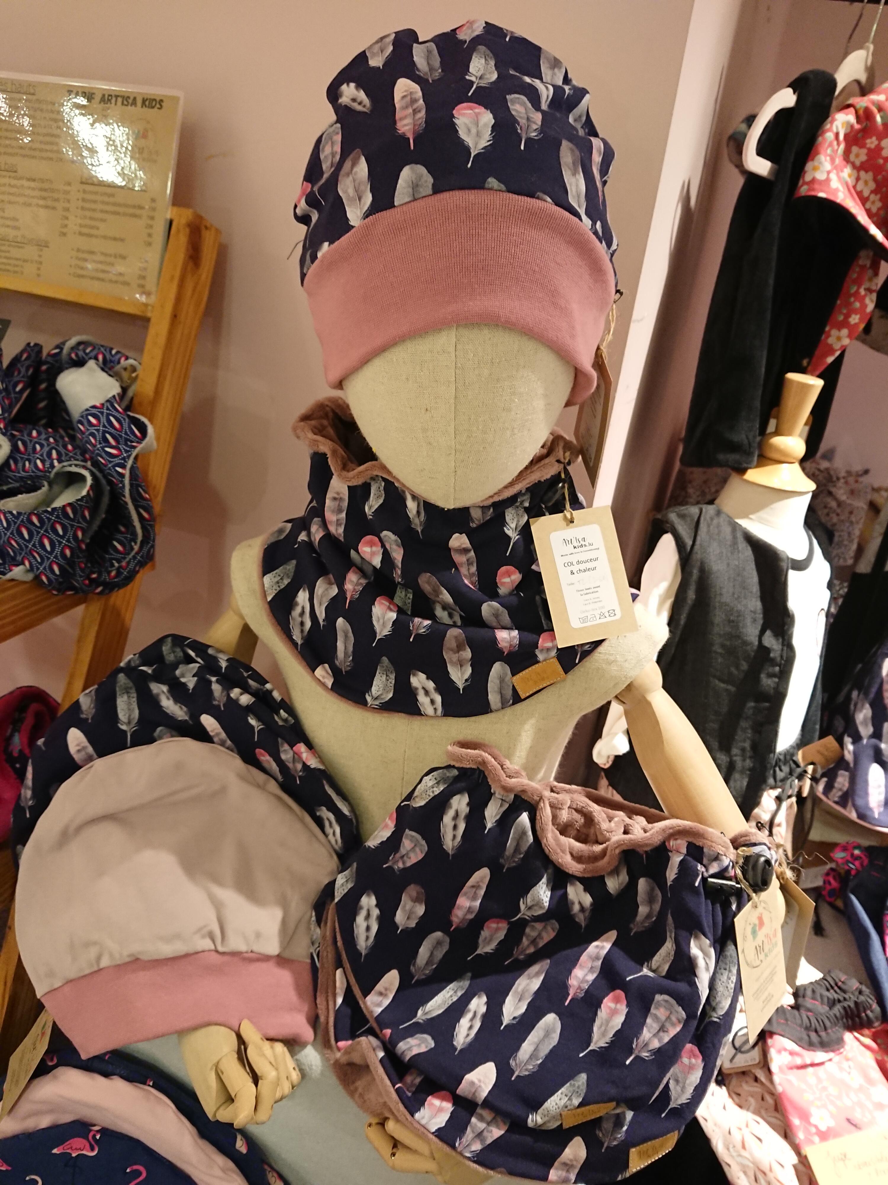 Winter-Set Mütze + Halswärmer "Plumes"