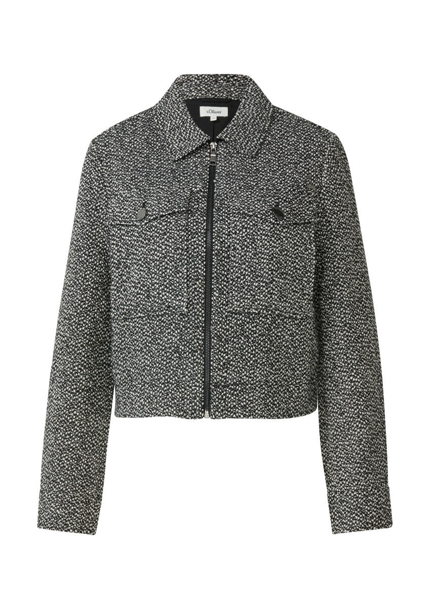 Veste en bouclé à poches plaquées