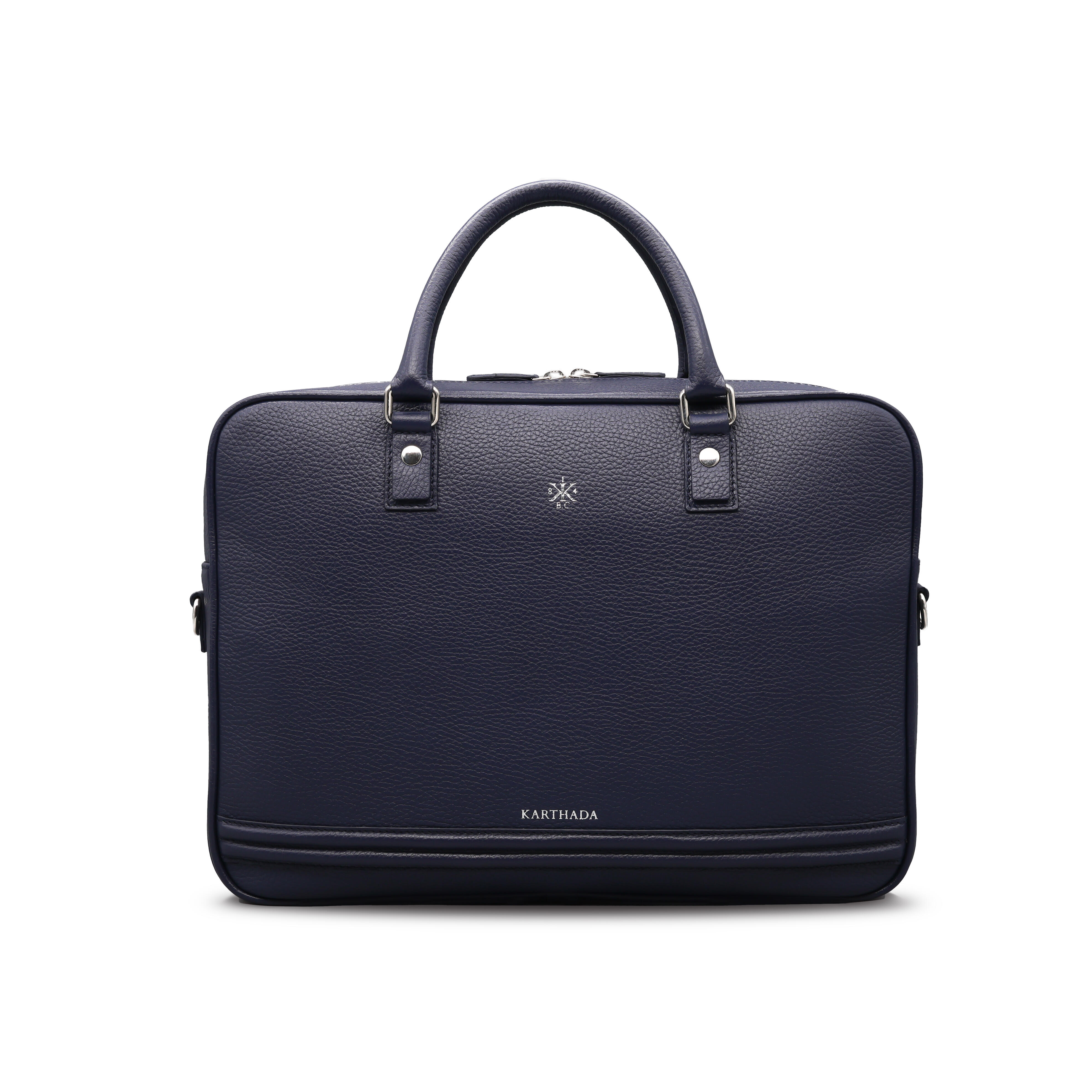 BARCID Business Bag in Navy Blue Grained Leather
