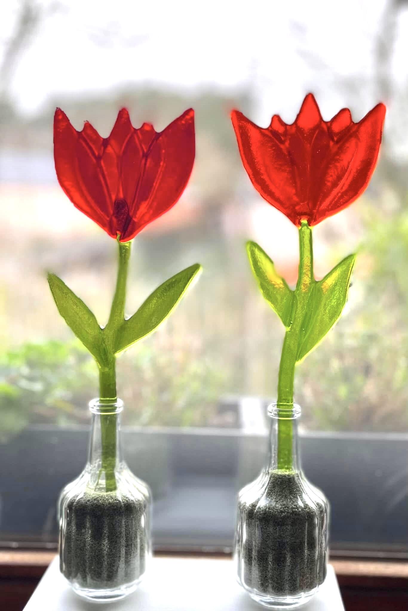 Tulipes en verre