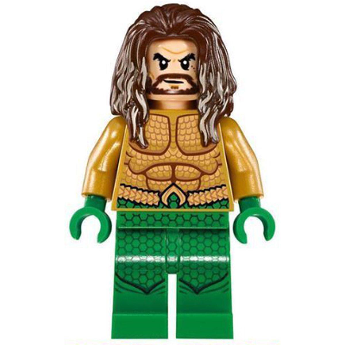 Aquaman - cheveux longs brun foncé, jambes vertes