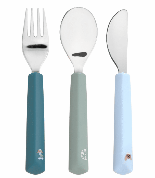 Lässig Kinderbesteck Set (Fork, Spoon, Knife) - Tiny Team, Hund
