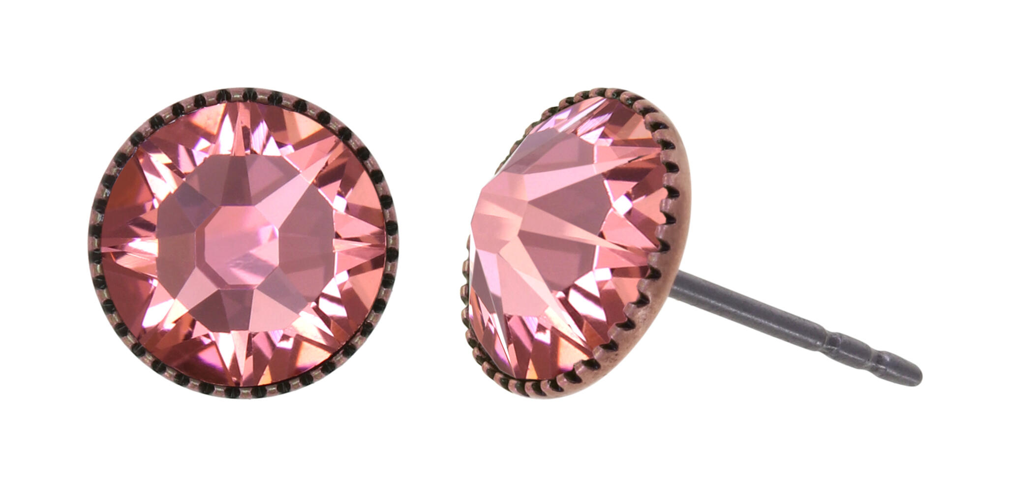 Ohrstecker flach 'Black Jack'