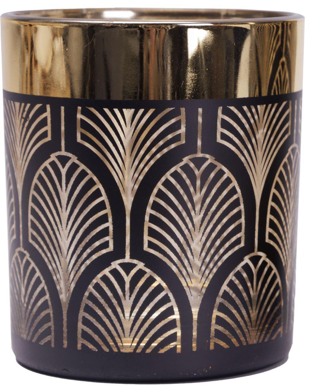 TrendLine Glass Lantern Ø 8 cm Black & Gold