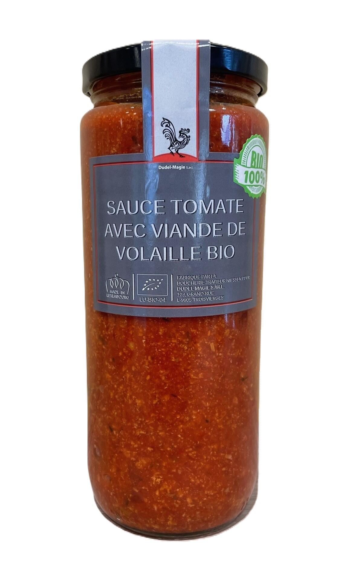 Sauce Tomate avec Viande de Volaille Bio