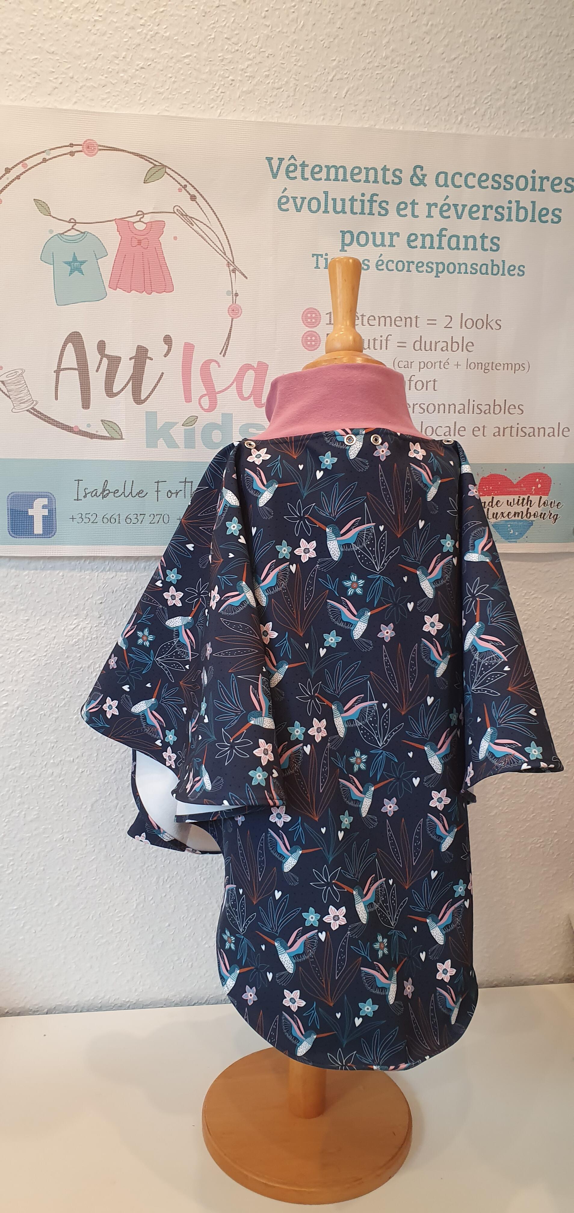 Cape coat with removable hood "Animaux"