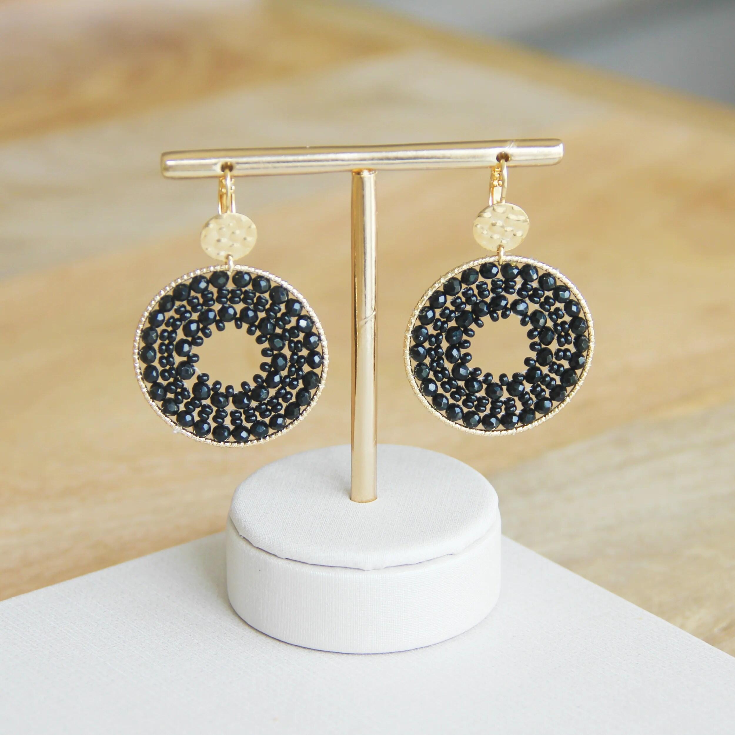 Maxi Paradis Noir Boucles d'oreilles