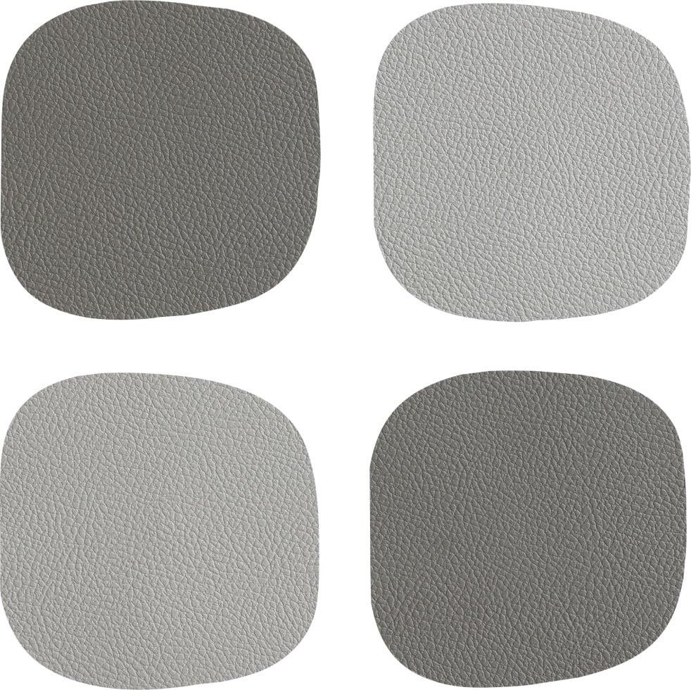 Vinanivao sous-verres 10 x 10 cm gris clair/gris foncé ensemble de 4