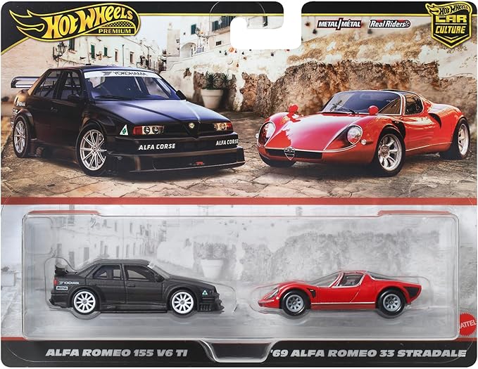 Hot Wheels - Car Culture - HBL96 JBK95 - Alfa Romeo 155 V6 TI & '69 Alfa Romeo Stradale - Hot Wheels Premium - 1/64