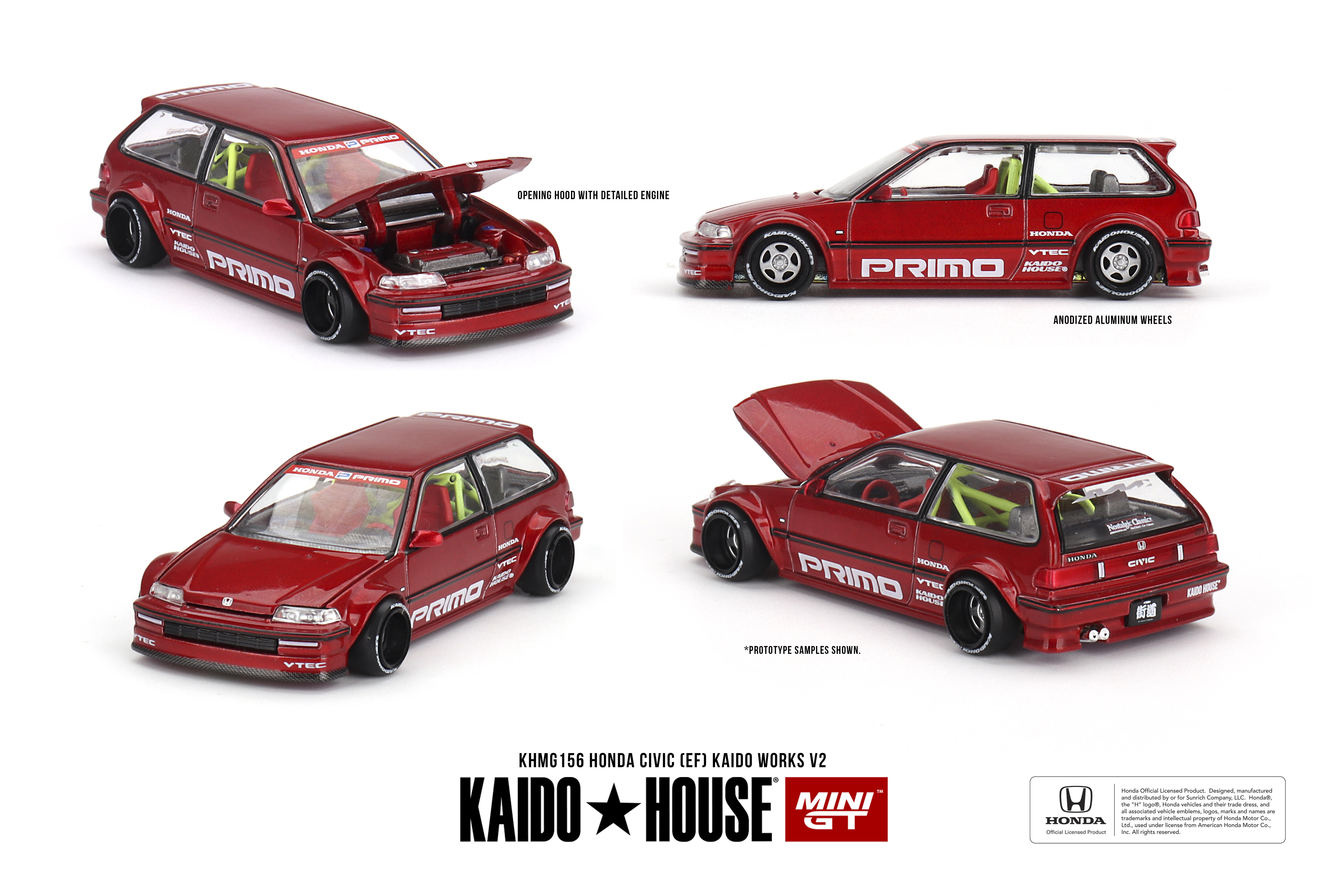Kaido★House / Mini GT - #KHMG156 - Honda Civic (EF) Kaido Works V2 - 1/64