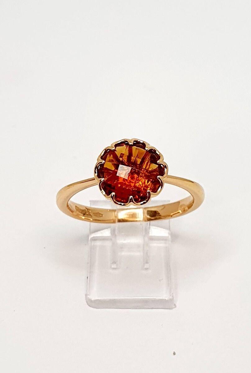 # 18K Rosegoldring mit Cognac-Zitrin