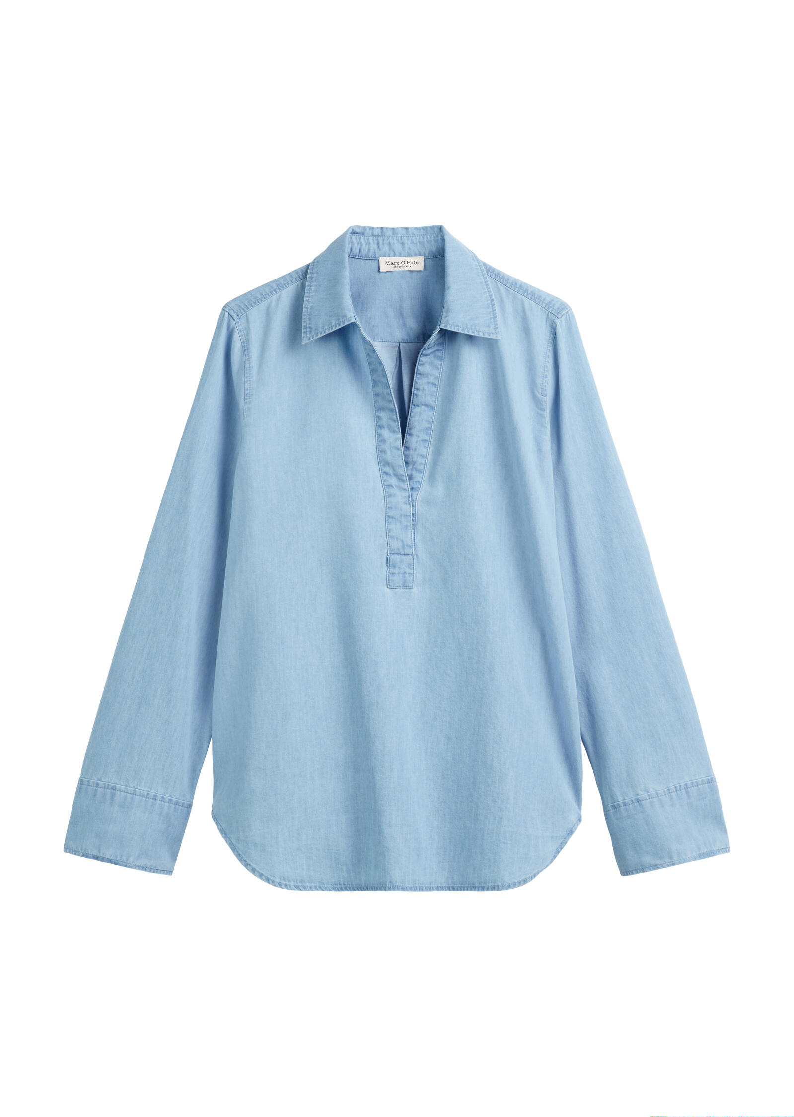 Blouse, coupe tunique, col Kent, taille L