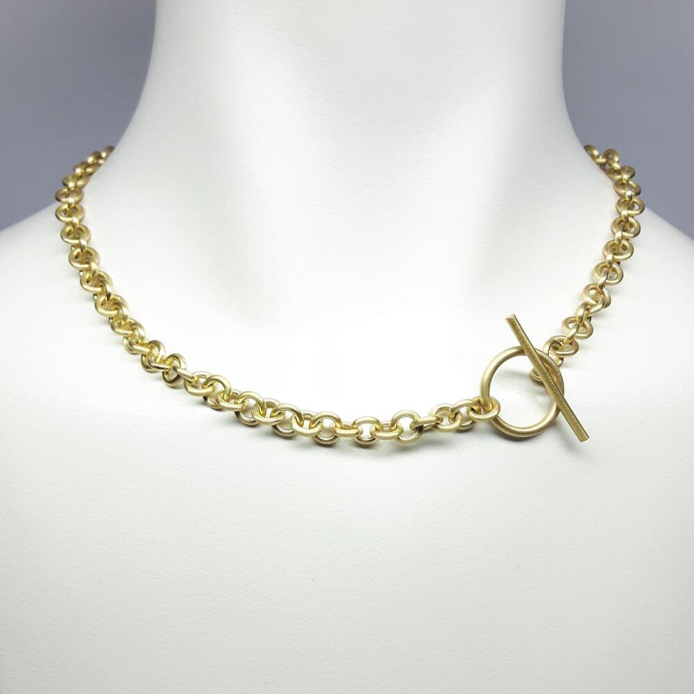 Handgefertigter Halsschmuck aus 18kt Gelbgold. Unikat.
