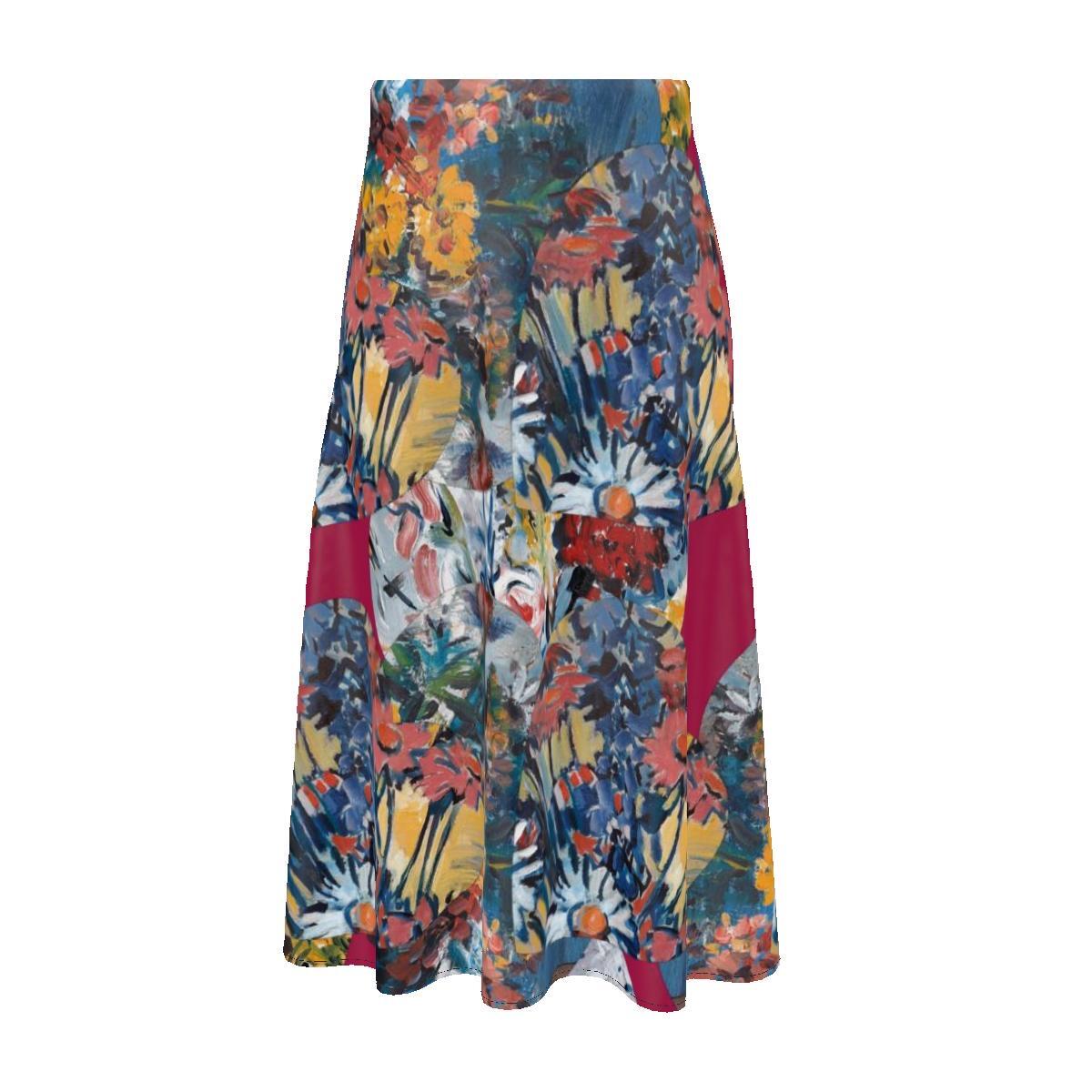 Pure Silk Midi Skirt: August Queen